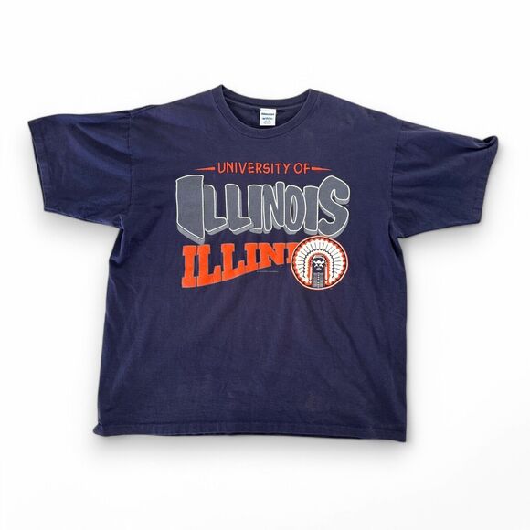 Vintage University of Illinois Illino Retro Logo T Shirt Mens XL Single Stitch - Picture 1 of 7